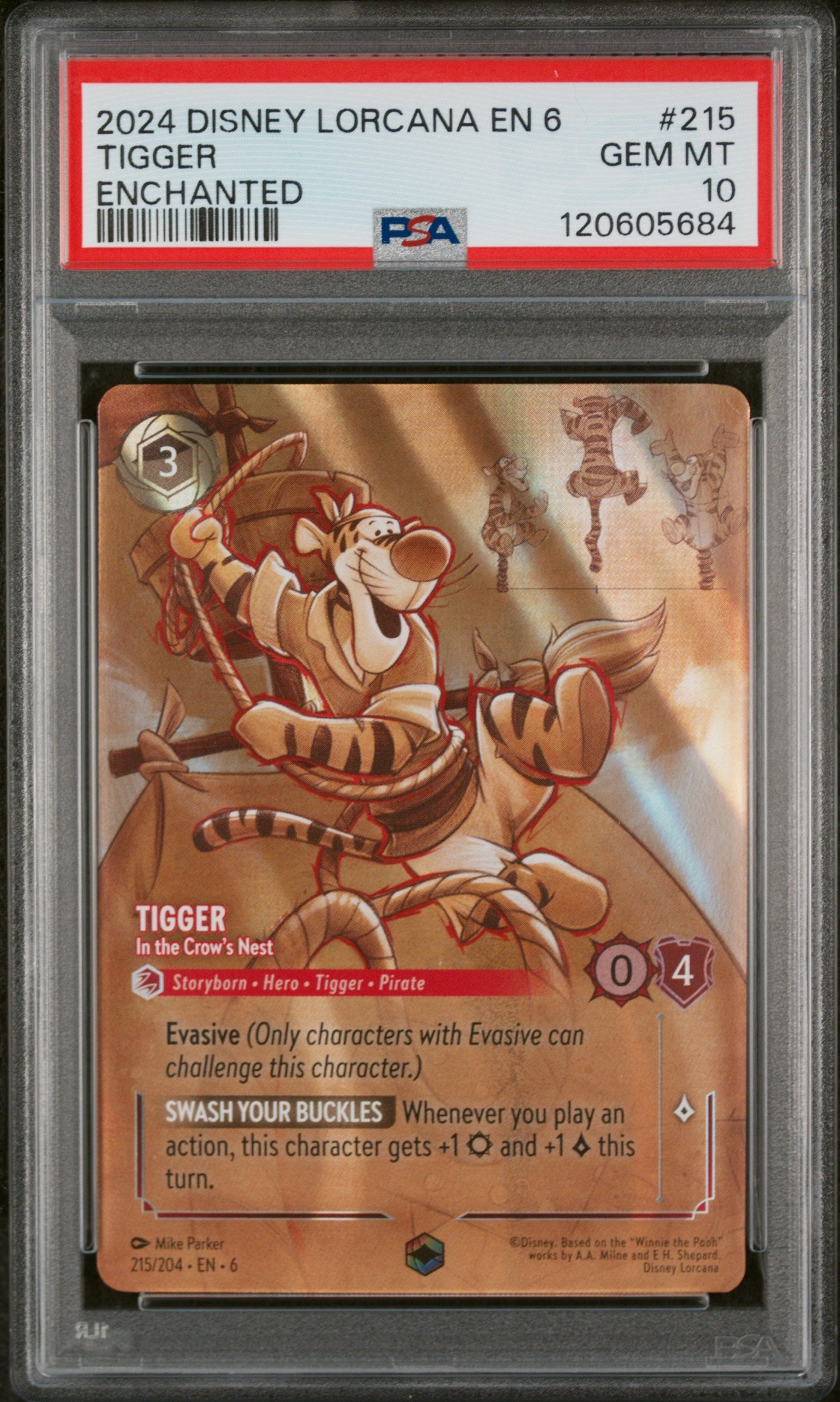 PSA GEM MT 10 Tigger - In the Crow's Nest (Enchanted) (215/204) [Azurite Sea] - 120605684