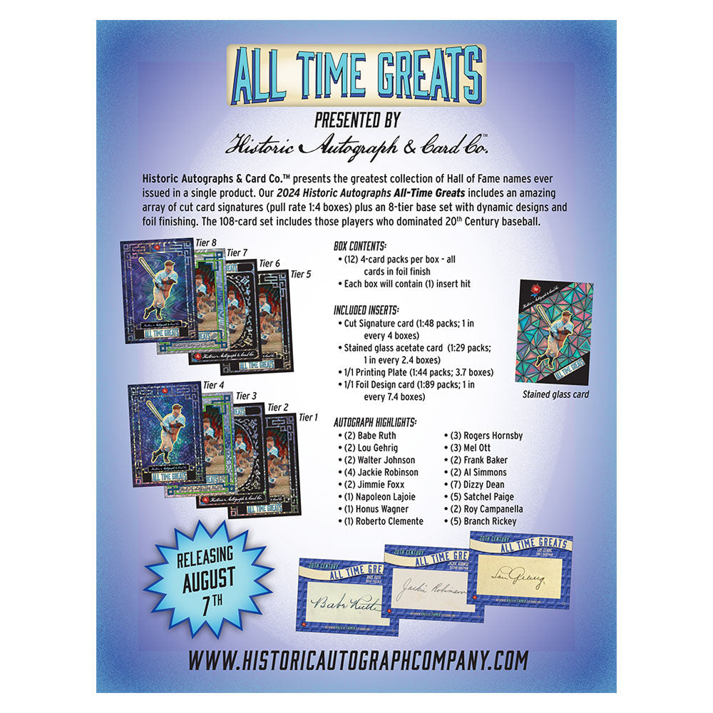 2024 Historic Autographs All-Time Greats Baseball Box