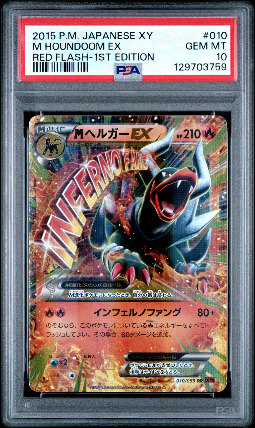 PSA GEM MT 10 M Houndoom Ex(010/059) [Japanese Xy Red Flash] - 129703759