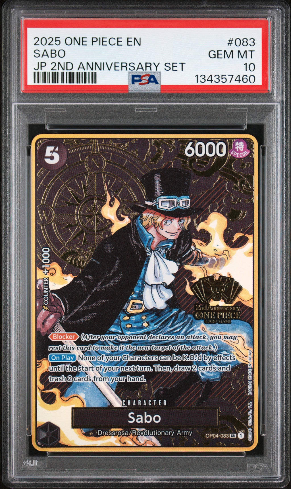 PSA GEM MT 10 Sabo [Japanese 2Nd Anniversary Set] - 134357460