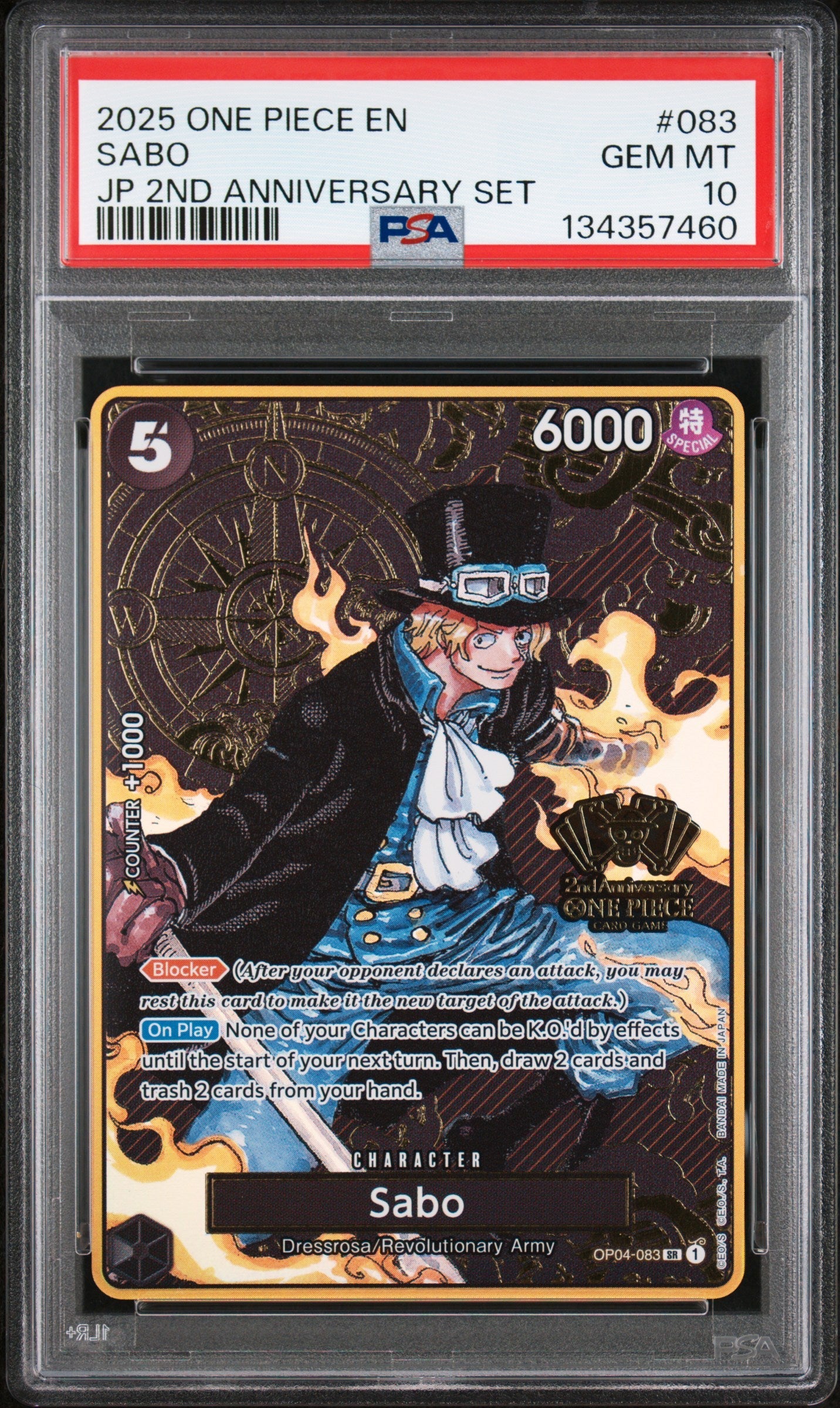 PSA GEM MT 10 Sabo [Japanese 2Nd Anniversary Set] - 134357460