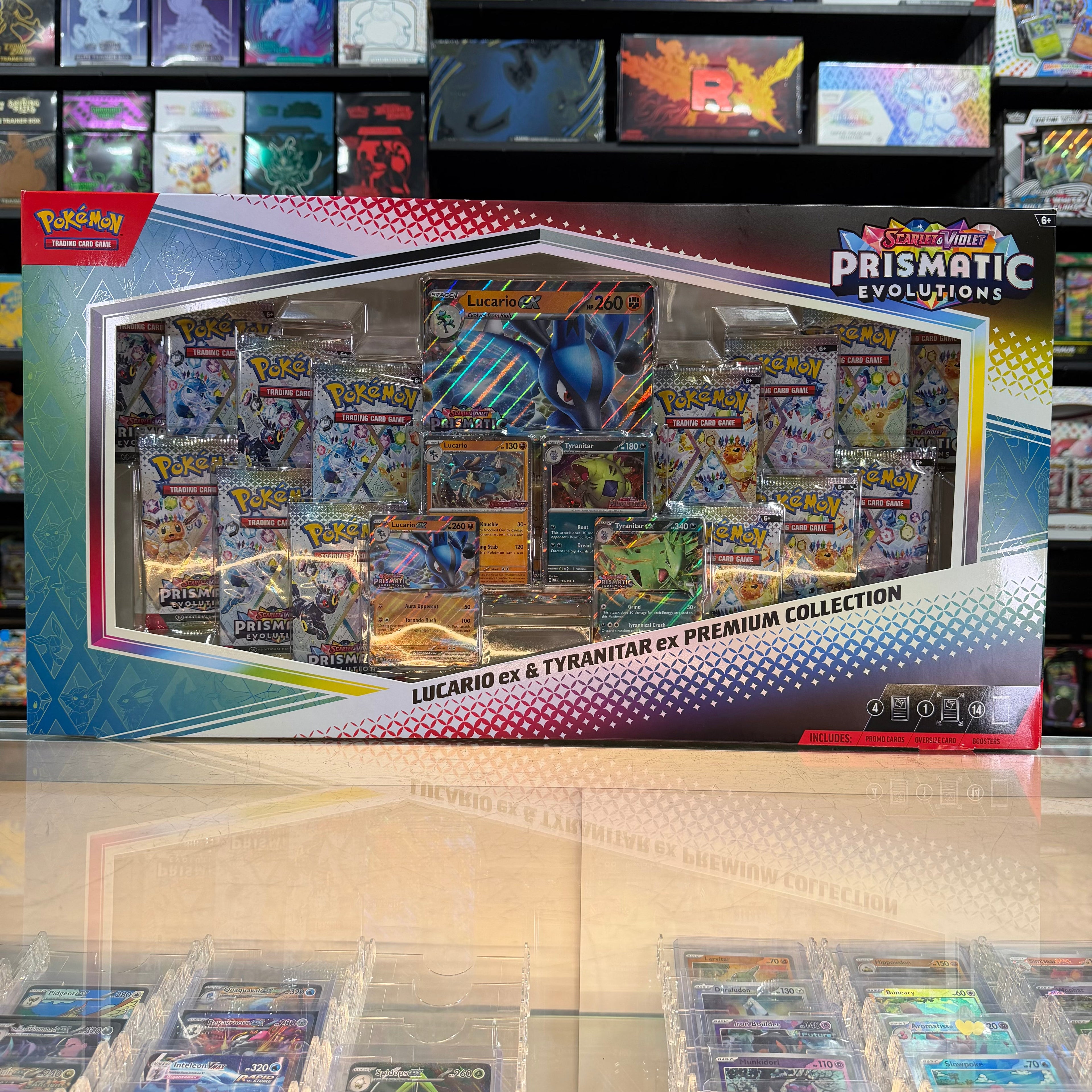 Pokémon TCG: Scarlet & Violet: Prismatic Evolutions Lucario ex & Tyranitar ex Premium Collection