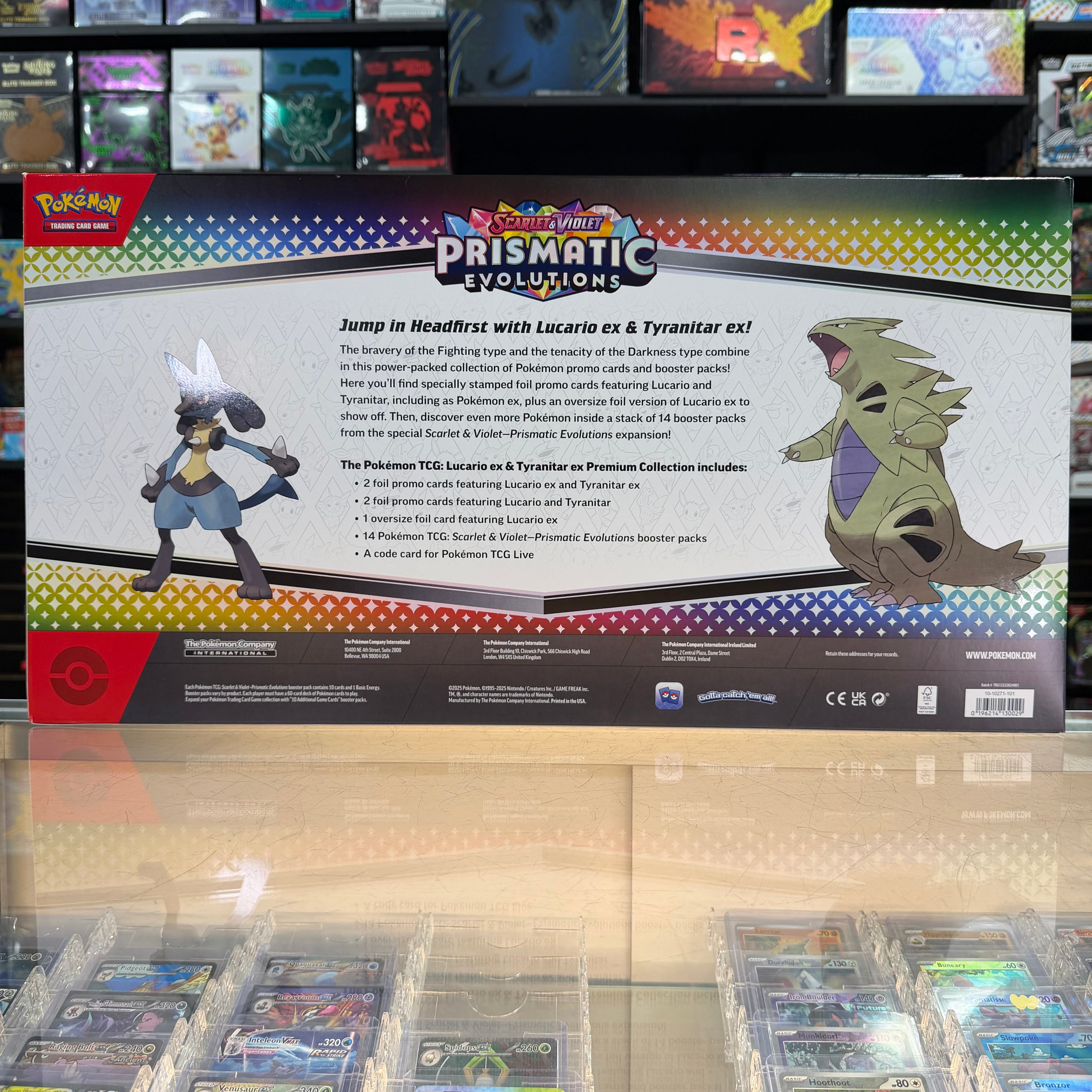 Pokémon TCG: Scarlet & Violet: Prismatic Evolutions Lucario ex & Tyranitar ex Premium Collection