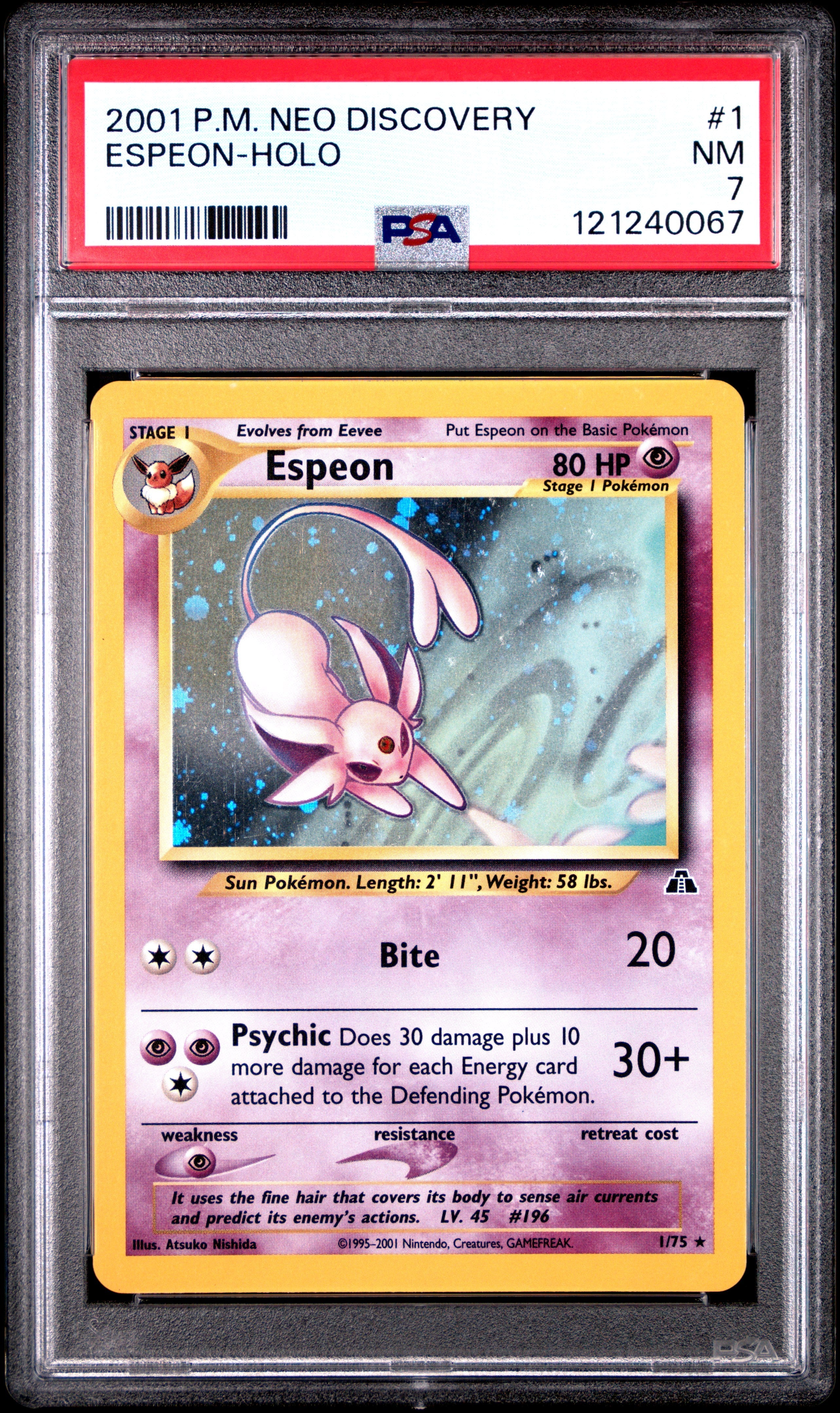PSA NM 7 Espeon-Holo(1/75) [Neo Discovery] - 121240067