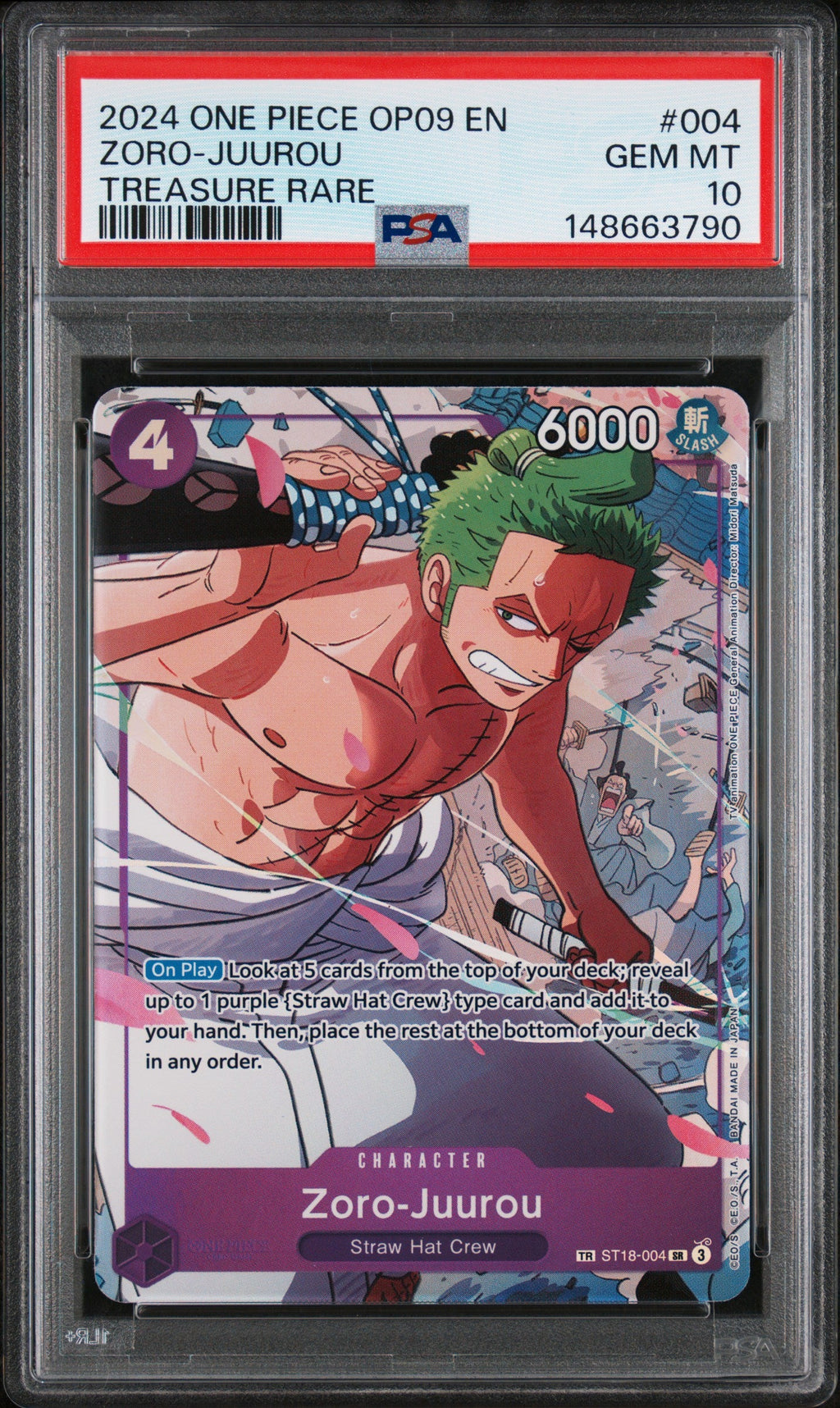 PSA GEM MT 10 Zoro-Juurou [Op09-Emperors In The New World] - 148663790