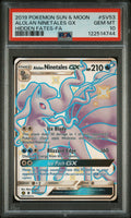 ALOLAN NINETALES GX HIDDEN FATES-FA 2019 POKEMON SUN & MOON HIDDEN FATES PSA GEM MT 10