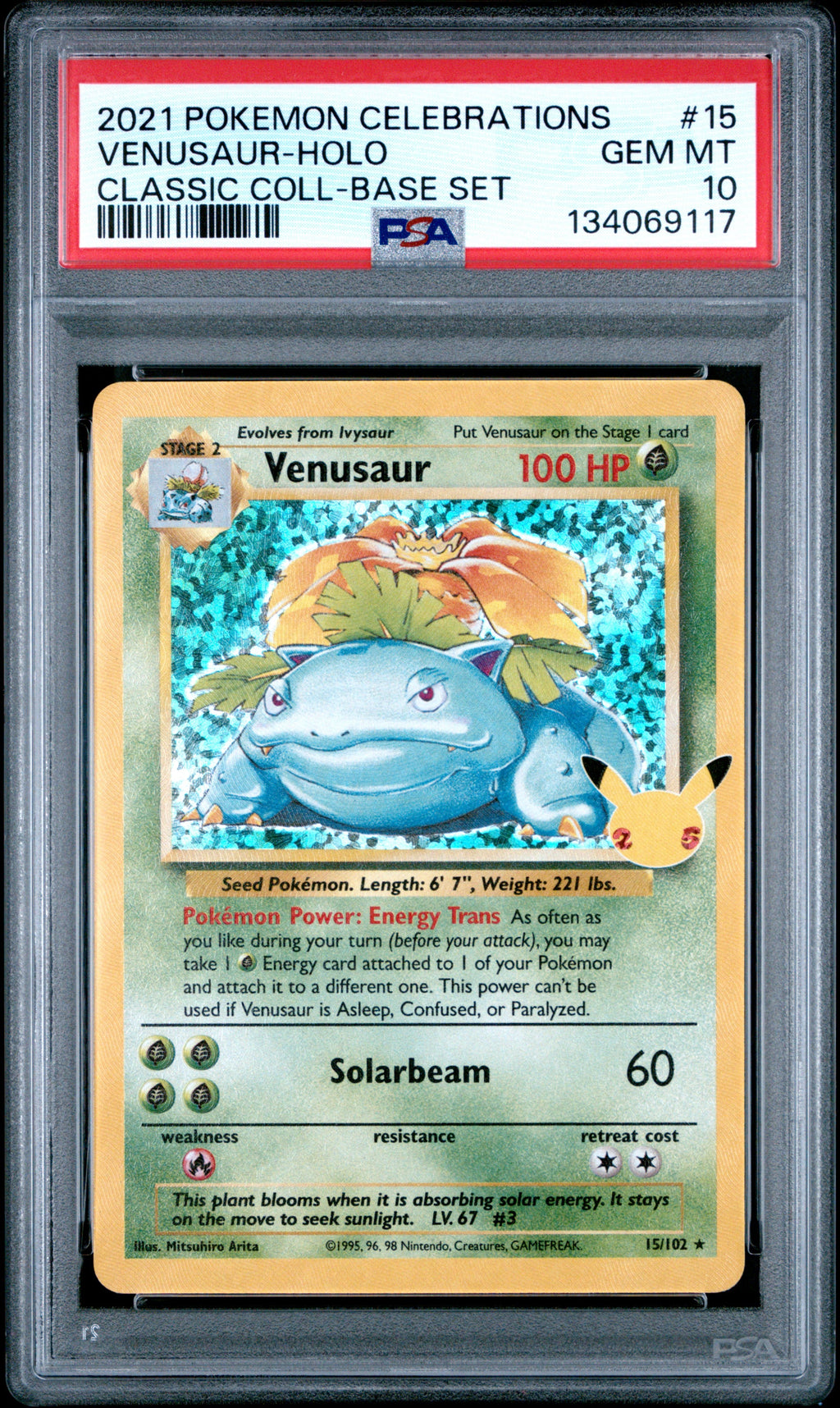 PSA GEM MT 10 Venusaur-Holo(15/102) [Celebrations Classic Collection] - 134069117